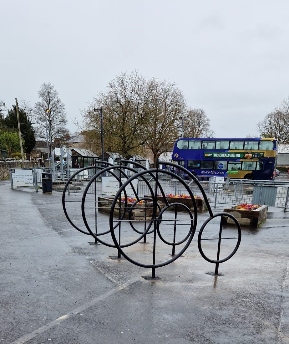 Penny Farthing bike racks in Wells Bus Station