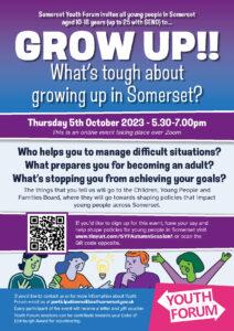 Youth Forum Autumn 2023 Grow Up Poster Youth Forum Autumn 2023 Grow Up Poster