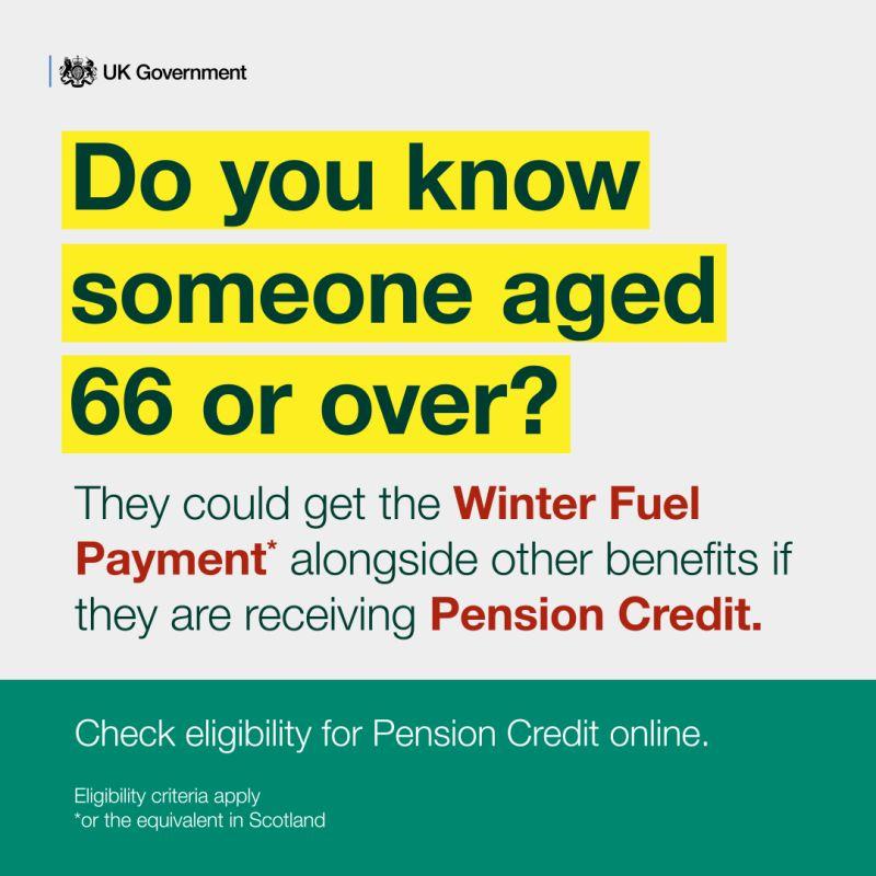 pension credit and winter fuel allowance poster