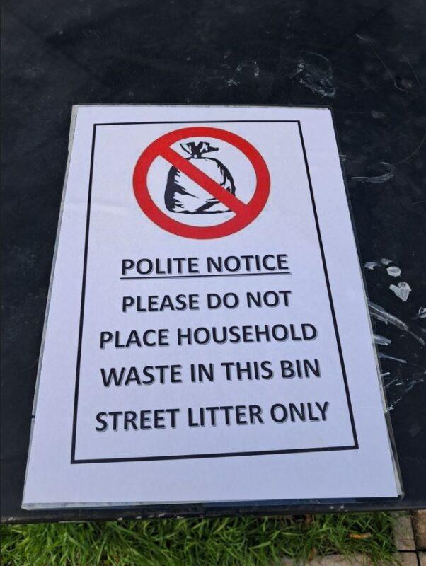 No house hold waste in street litter bin
