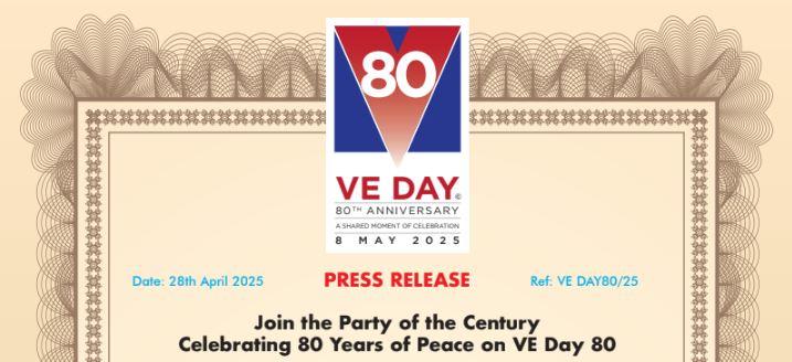 VE Day National Press Release header