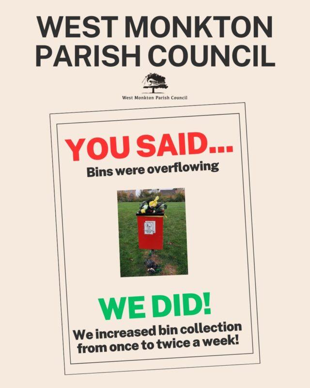You said we did - bin emptying schedule