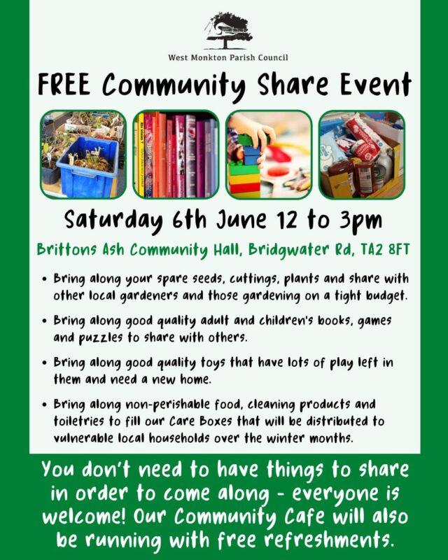 Community Share Event 6th June - poster