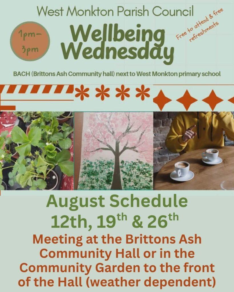 Wellbeing Wednesdays August schedule