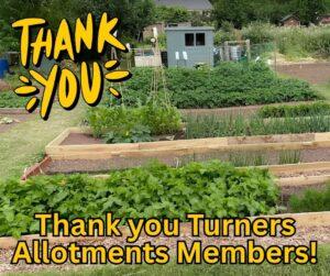 Thank you Turners Allotments Members!