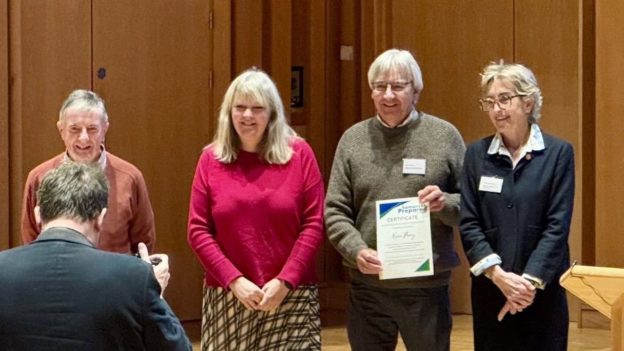 Kevin Perry receives his award